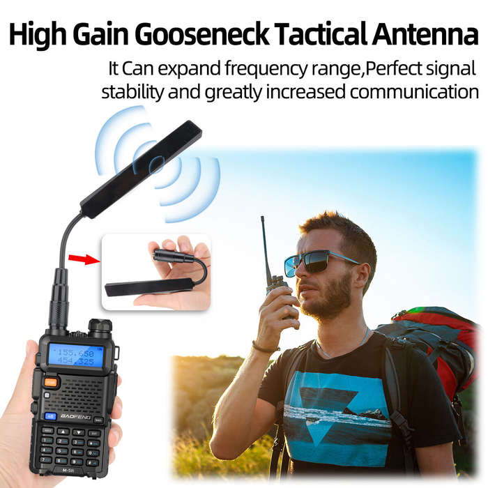 ABBREE AR-188 SMA-Female Tactical Antenna Dual Band 25W UHF/VHF 136-174MHz 400-520MHz High Gain Comp
