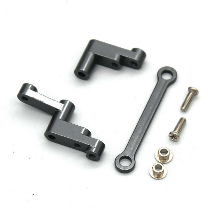 Grey - MJX 16207 16208 16209 16210 H16 1/16 Rc Car Metal Upgrade Parts Steering Set