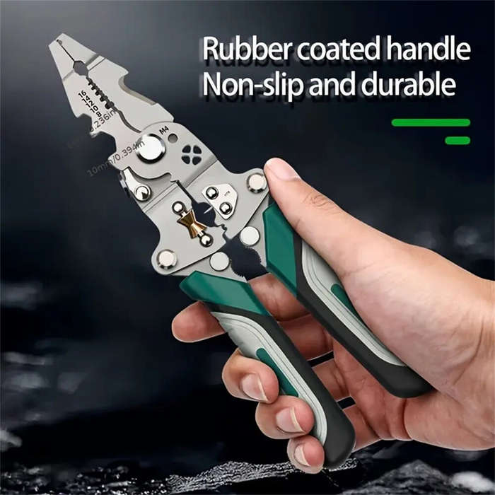 Silver - IPRee Foldable Wire Stripper Multi-Function Crimping Pliers Pulley Design Electrician Wire