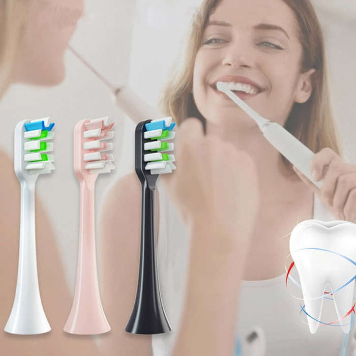 Black - 2PCS Tooth Brush Heads Sonic Electric Toothbrush Soft Bristle Nozzles for SOOCAS X3/X3U/X5 R