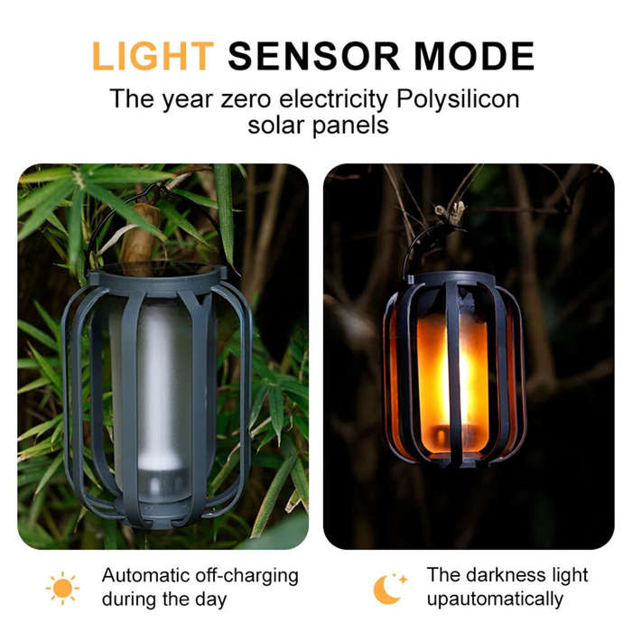Black - IPRee Solar Camping Light Outdoor Hanging Lamp Tripod Ambient Light 2Power Supply 4Light Mod
