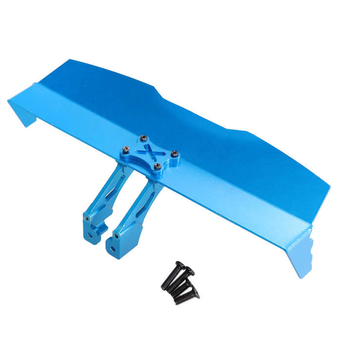 Blue - Upgraded Metal Tail Wing for Wltoys 124016 124017 124018 124019 144001 1/12 1/14 RC Cars Vehi