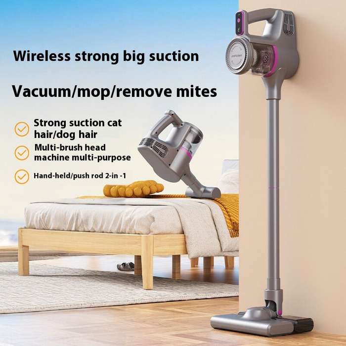 White - 100W 15000Pa Portable Handheld Vacuum Cleaner Type-C Charging Wet and Dry Function Powerful