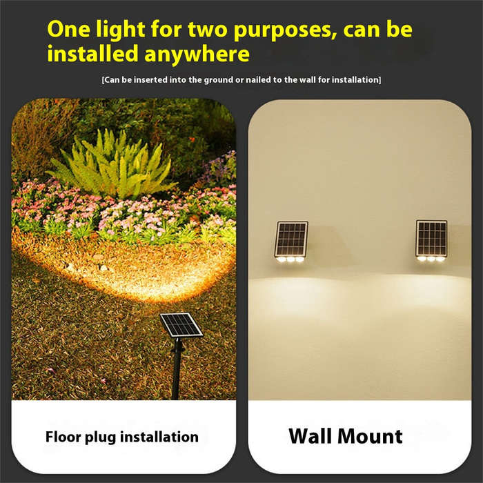 White Light - Elfeland Solar Powered LED Lawn Light Spotlight Wall Mounted & In-Ground IP65 Waterpro