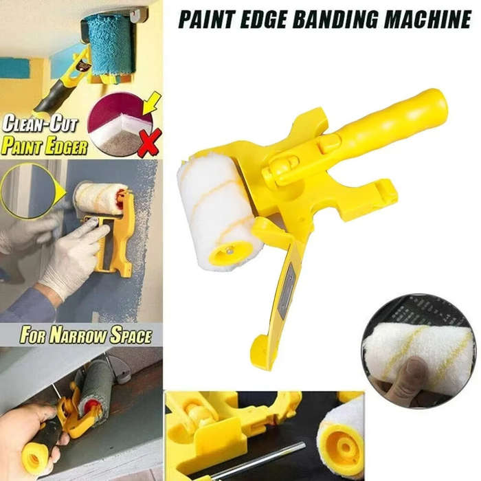 Yellow - Wall Paint Roller Set Multifunctional Clean-cut Edger Painting Rolling Brush for Wall Paint