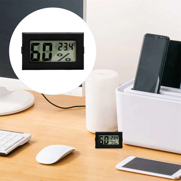White - 3Pcs Mini Hygrometer Thermometer Digital Temperature Humidity Monitor Compact Portable Desig