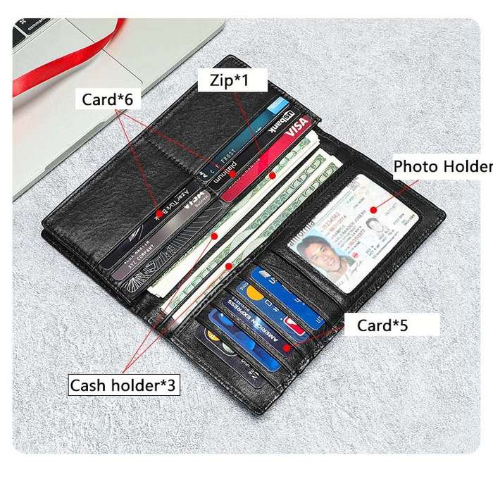 #3 - Ekphero Men's Genuine Leather Wallet Crocodile Texture Business Wallet Fashion Cowhide Bifold M