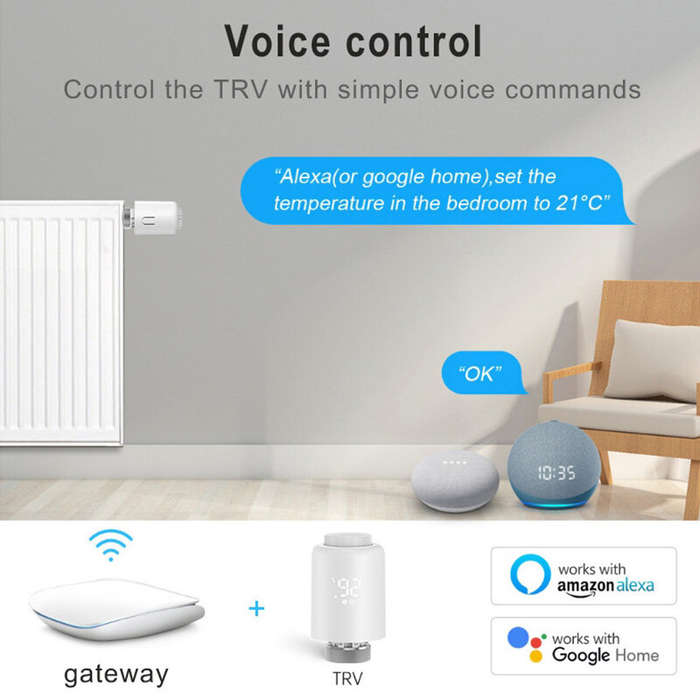 Zigbee - Tuya Smart Zigbe Thermostat Radiator Valve Smart Home Heating Control Smart Life App Temper