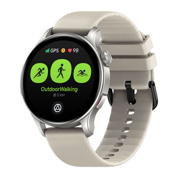 Beige - [2025World Premiere]Zeblaze Btalk 3 GPS 1.43inch AMOLED Display GPS Double Straps 3ATM Water