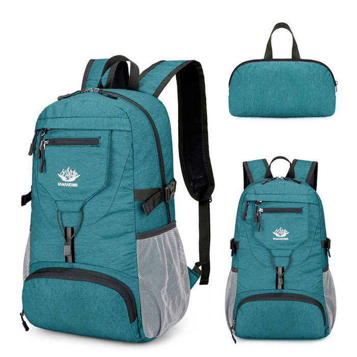 Green - IPRee Foldable Lightweight Fishing Backpack Foldable Travel Bag Men Women Outdoor Sport Camp