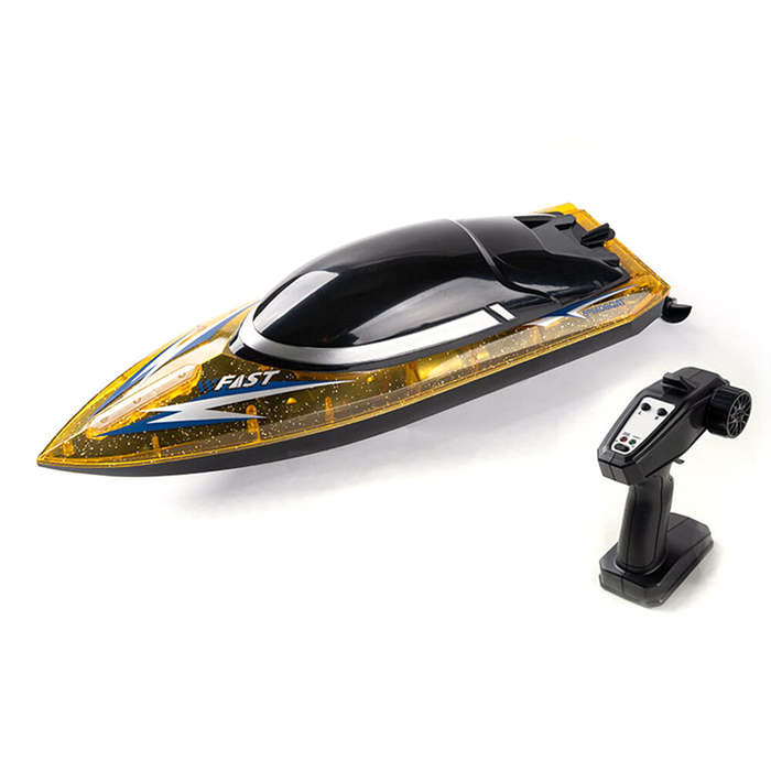 Yellow - JJRC S15 RTR 2.4 30km/h RC Boat LED Light Capsized Reset High Speed Racing Waterproof Ship