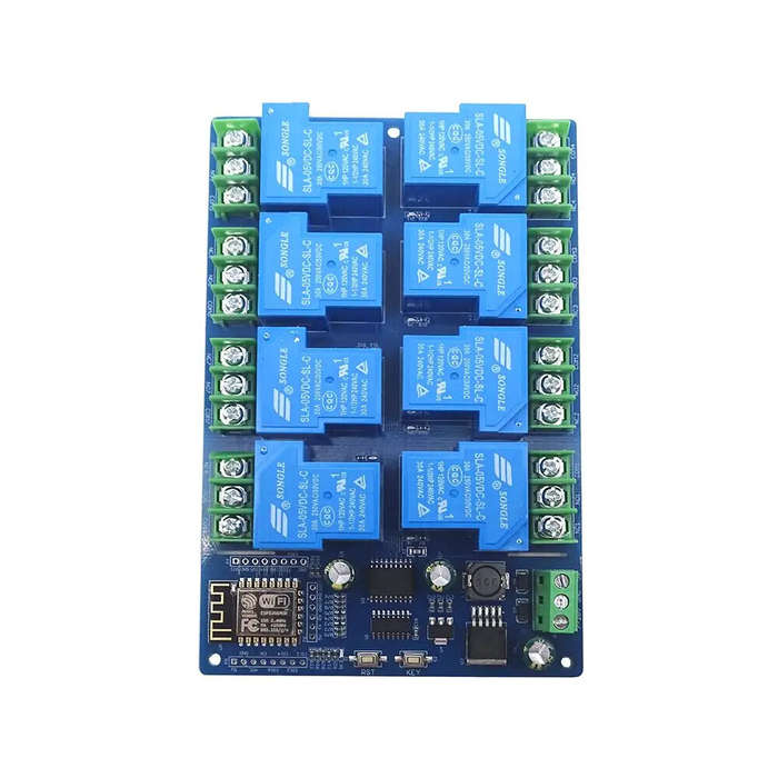 Only Board - DC7-28V / 5V Power Supply ESP8266 WiFi 8 Channel 30A Relay Module ESP-12F Development B