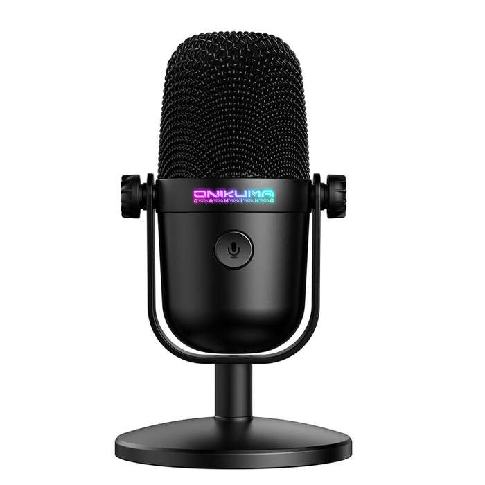 Black - ONIKUMA M830 Wired Gaming Microphone RGB Computer Gamer Mic Noise Cancelling HiFi Monitor Ca
