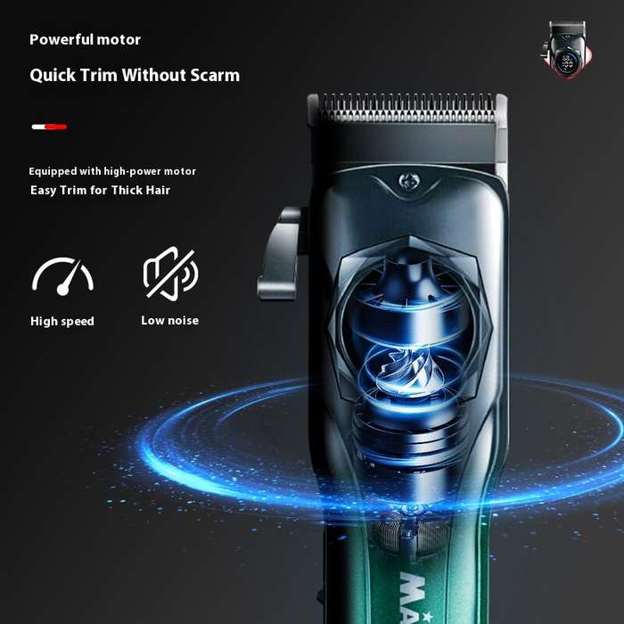 Green - MARSKE Professional Hair Clipper Stainless Steel Blade Sharp Cutting High Power Low Noise LE