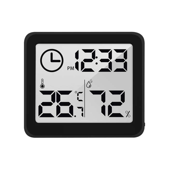Black - Smart Home Electronic Digital Thermometer Hygrometer Automatic Electronic Temperature and Hu