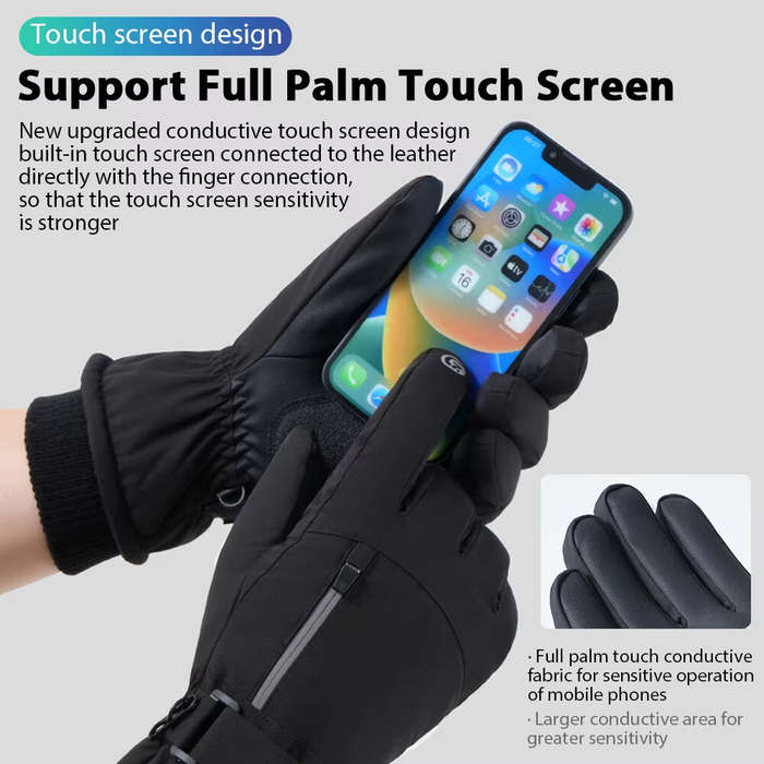 L - TENGOO Touch Screen Winter Gloves Waterproof Outdoor Sports Cycling Running Motorcycle Ski Fleec