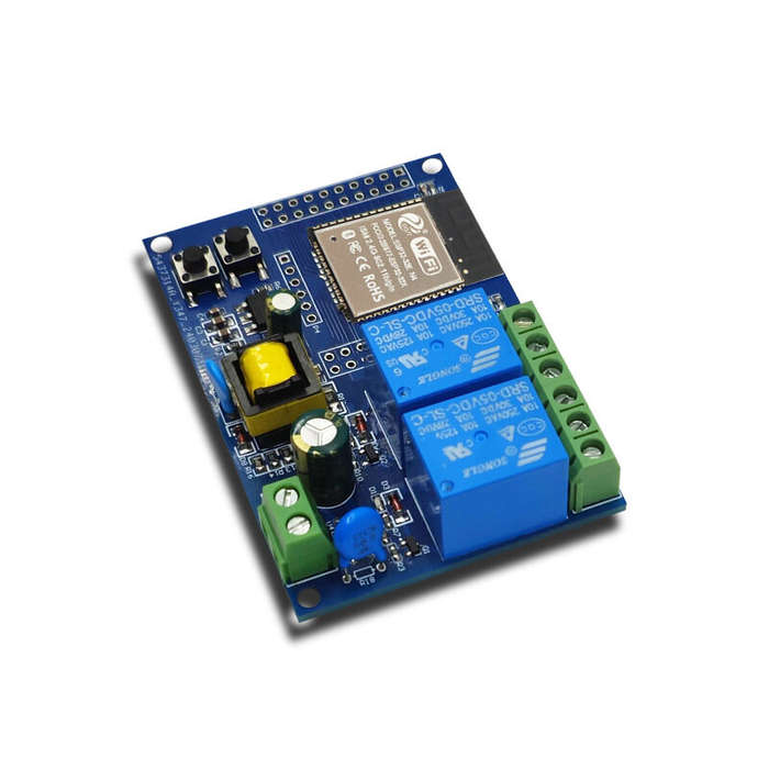 Board Only - AC220V Power Supply ESP32 Wi-Fi bluetooth 2 Channel Relay Module ESP32 Secondary Develo