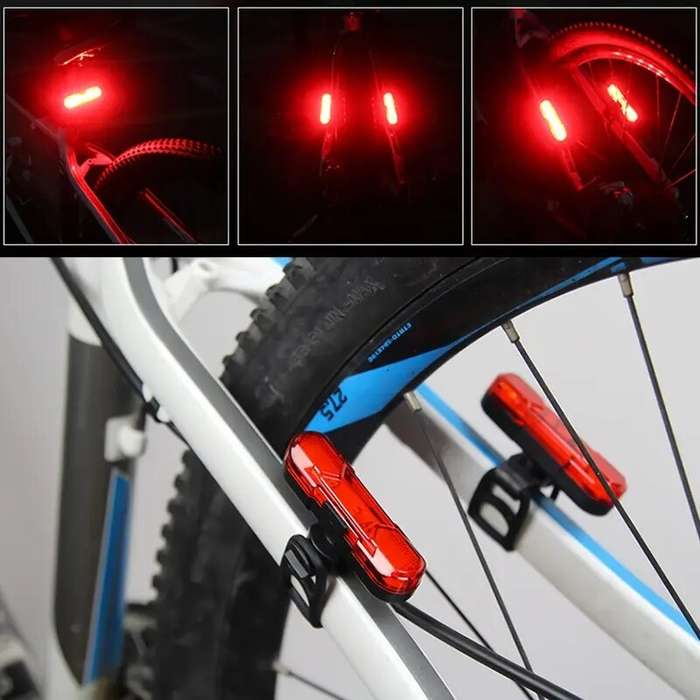 Red - Bike Rear Light USB Rechargeable Bicycle Tail Light For Cycling Helmet Backpack Safety Warning