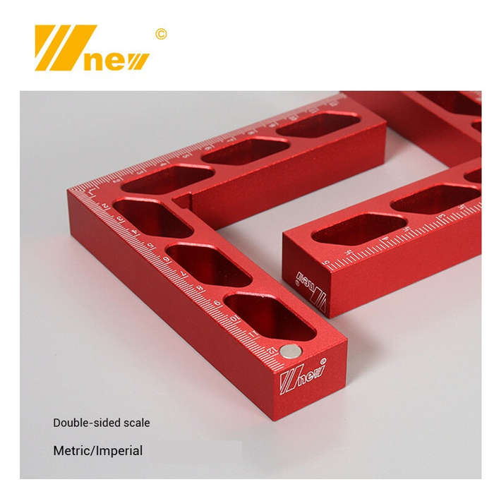 Red - Wnew 5 inch 127 mm Carpenter Woodworking Square Measuring Ruler L Shape Ruler Height Gauge Alu