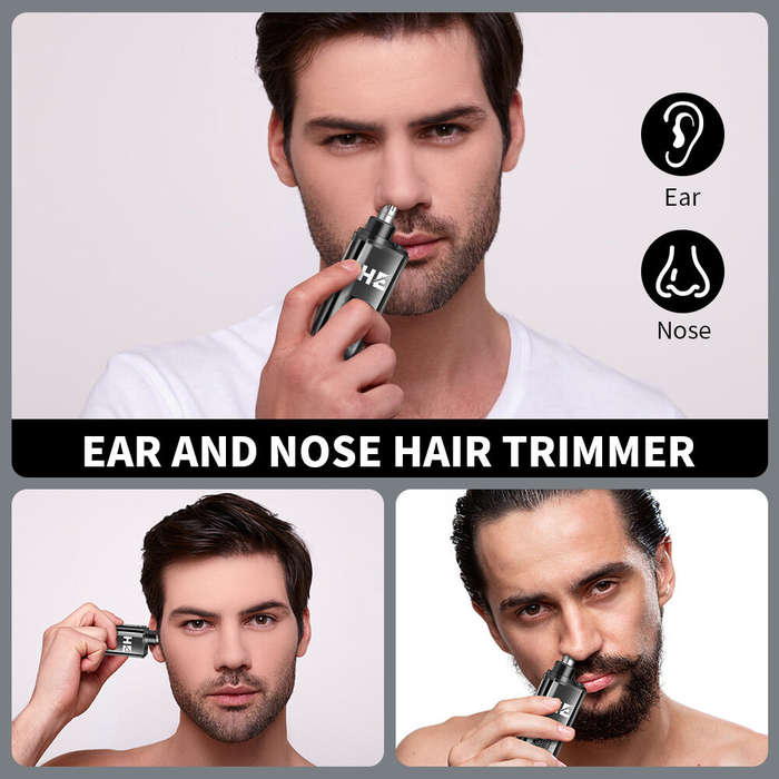 Orange - Electric Nose Hair Trimmer Rechargeable Powerful Motor 360 Rotating Head Universal Portable
