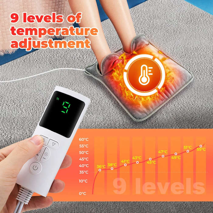 US Plug - Electric Foot Heating Pad Washable Feet Warmer Heater Household Soft Plush Heat Blanket Fo