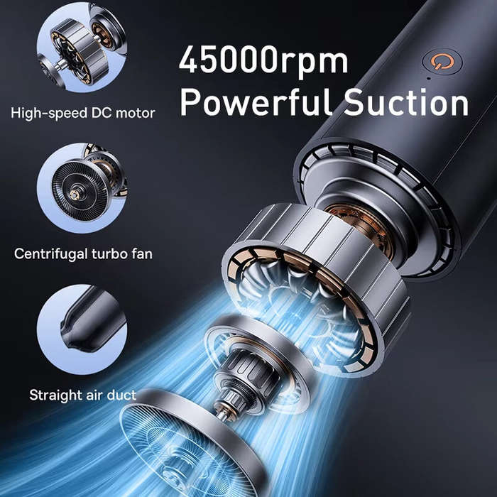 Black - Baseus A0Pro Cordless Handheld Car Vacuum Cleaner Portable 30W High Power 45000rpm Suction T
