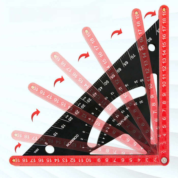 Black - Aluminum Alloy Triangle Ruler Thickened Base Precision Angle Measurement Multi Functional Po
