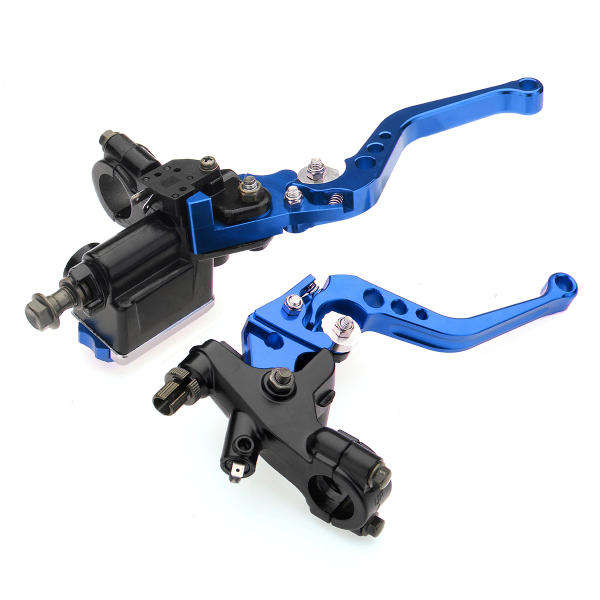 Red - Pair 7/8 Motorcycle Brake Master Cylinder Clutch Reservoir Levers Universal