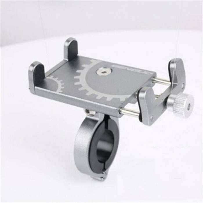 Grey - Handlebar Mount Holder Aluminum Motorcycle Bike Bicycle Anti-vibration Fixed Bracket