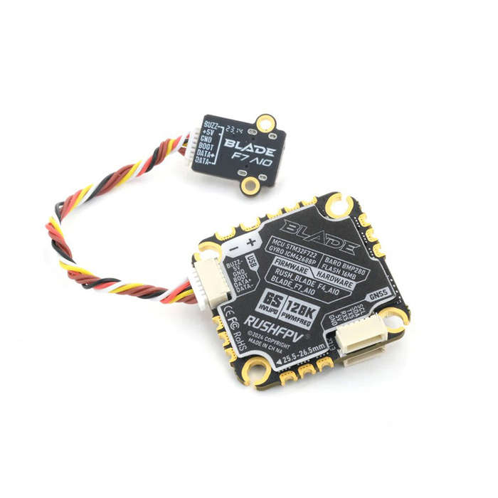 30.5x30.5mm RUSHFPV BLADE F7 45A AIO Flight Controller Blackbox BLHeli_32 4IN1 Brushless ESC 3-6S fo