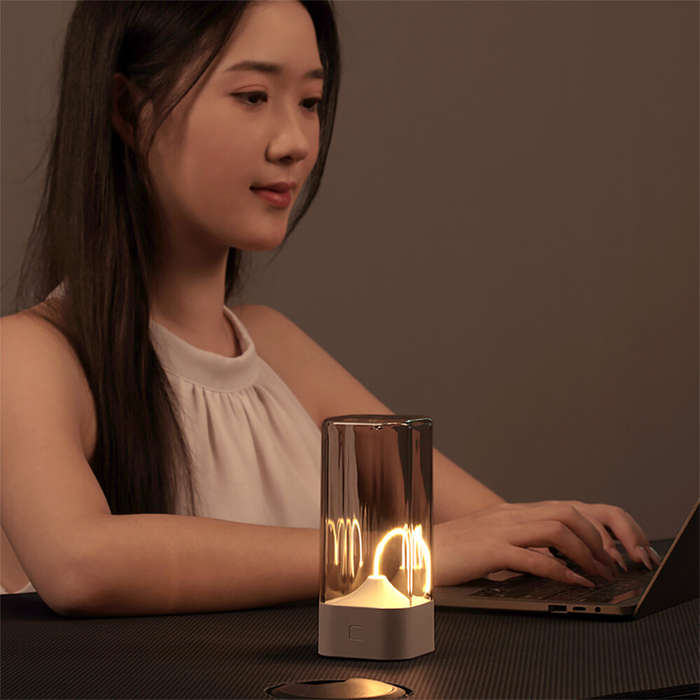 White - Flexible Filament Night Light with Magnetic Base Home Decor Rechargeable Magnetic Anti-Gravi