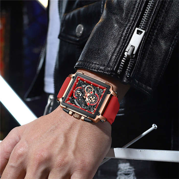 All Black - CRRJU Men's Sports Watch, Multifunctional Chronograph Wrist Watch for Business Men, Wate