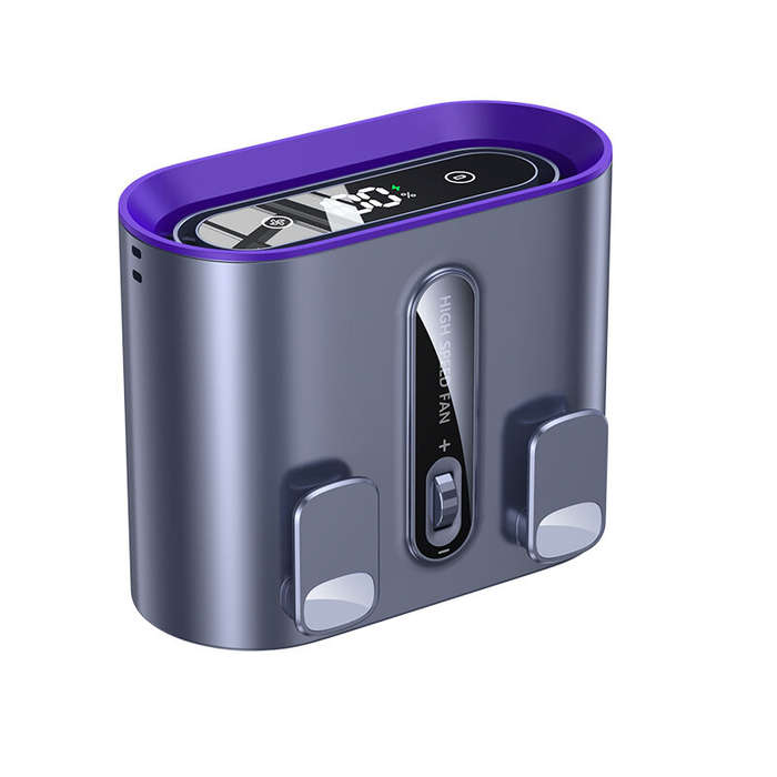 Grey - Dual Air Duct Waist-hanging Fan 100 Speeds Wind Clip 6000mAh Rechaegeable Air Cooling Brushle