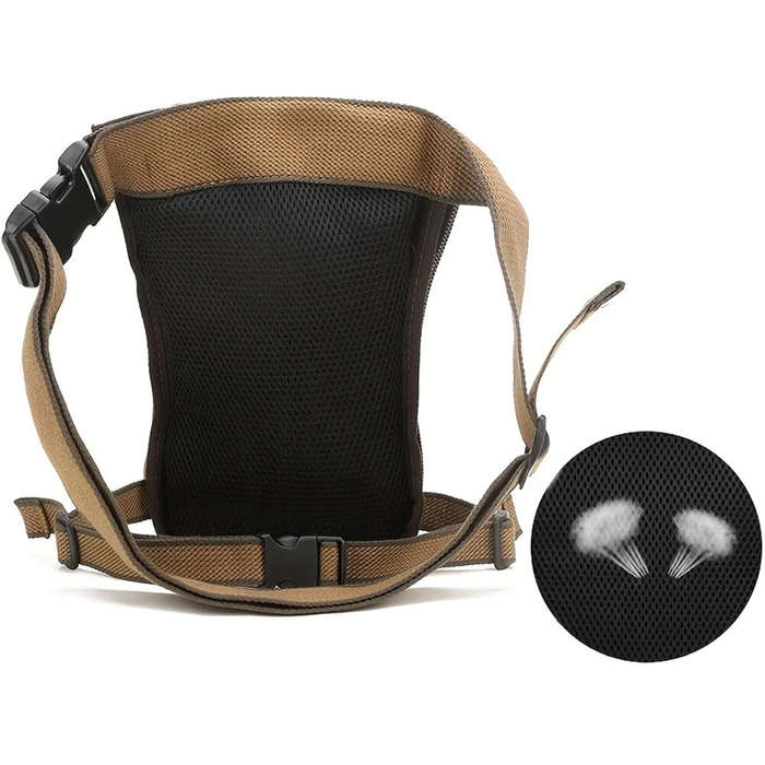 Black - Men's Sports Adjustable Tactical Military Waist Bag Leg Bag Multi-Pocket Lightweight Waterpr