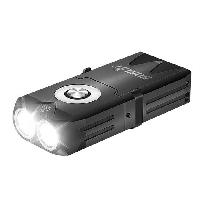 Black - 650 Lumens Portable Outdoor Emergency Magnetic EDC Flashlight - White Light + RGB Aluminum A