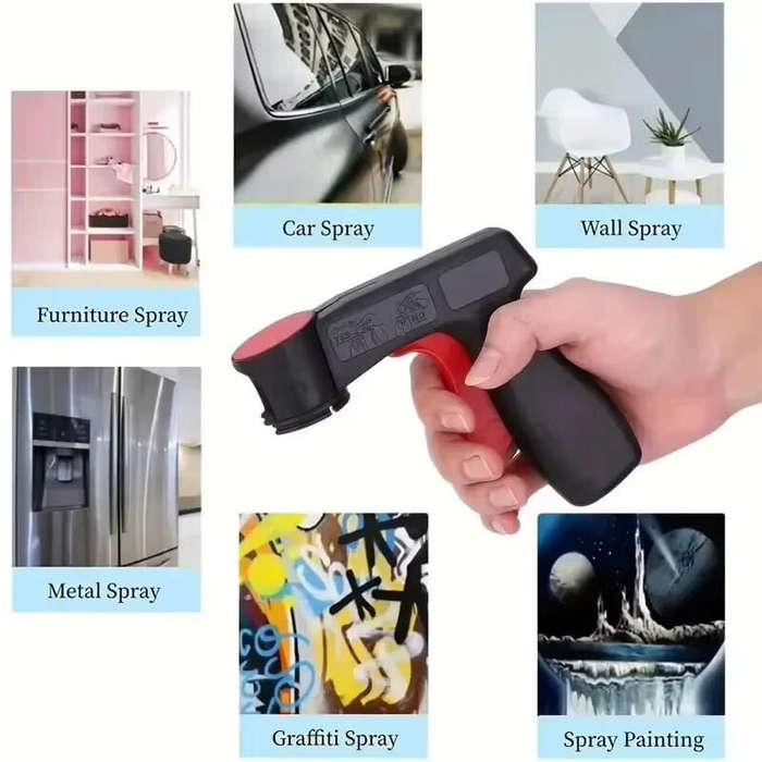 Black D - Plastic Portable Spray Paint Handle Universal Reusable Car Color Changing Film Pasting Sel