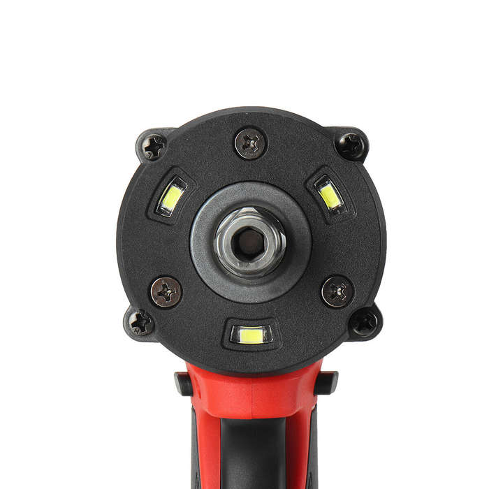 Red - Cordless Electric Wrench 2000N.M High Torque Brushless Motor LED Work Light Adapted to 18V Bat