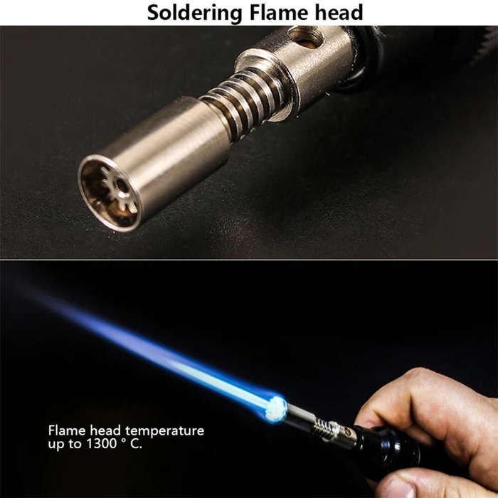 Green - 14-in-1 Wireless Butane Soldering Kit Adjustable 1300 Flame 450 Soldering Temperature 35-45