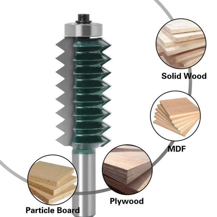 Type-B - 12mm Shank Reversible Finger Glue Joint Router Bit Bearing Finger Joint Router Bit for DIY