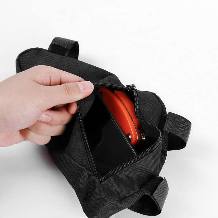 Black Red - Bike Bicycle Bag Front Tube Frame Handlebar Waterproof Cycling Bags Triangle Pouch Frame