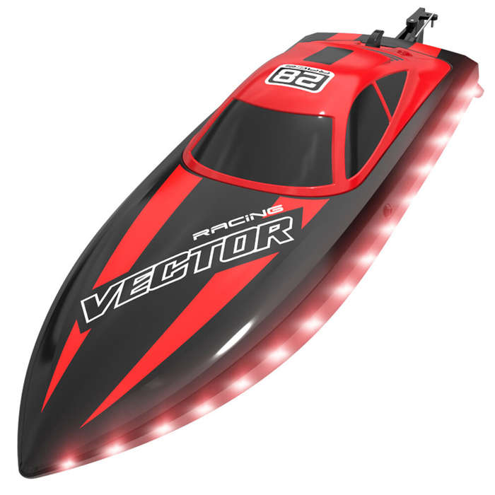 Red - Volantexrc 79506 VECTOR28 2.4G 2CH RTR RC Boat Waterproof 25km/h High Speed with LED Light Wat