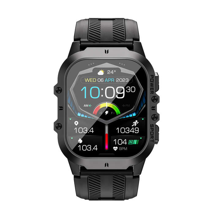 Blue - Bakeey C26 1.96inch AMOLED Display 8763EWE-VP 128M bluetooth Call Heart Rate Blood Pressure B