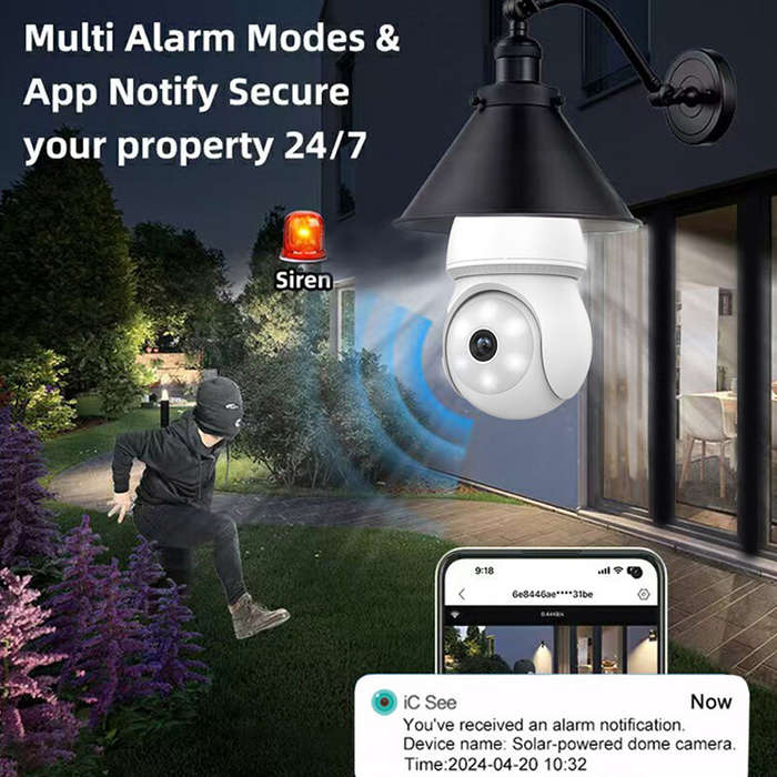 White - 1080P 2K Wireless Light Bulb Security Camera 355 PTZ E27 IP65 Waterproof Motion Detection Au