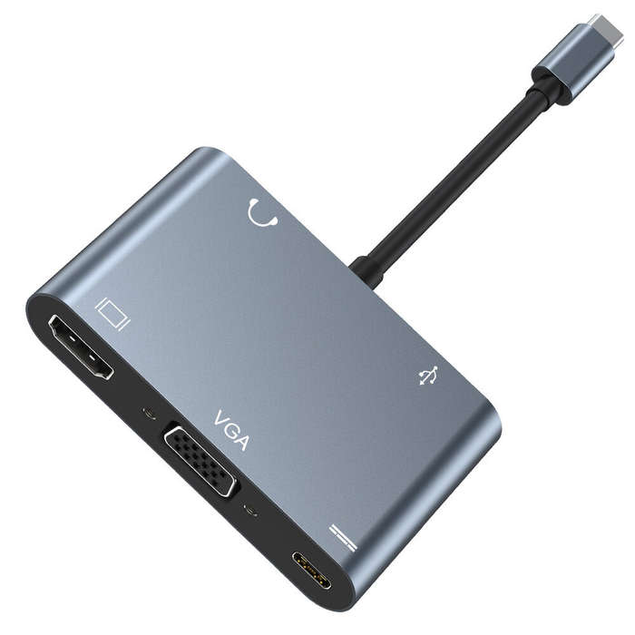 Mechzone 5 in 1 Type-C Docking Station USB-C Hub Adapter with USB3.0 USB-C PD 100W 4K HDMI-Compatibl