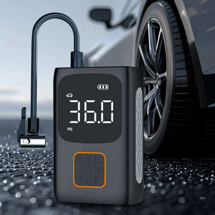 Black - 150 PSI Portable Smart Car Air Pump Intelligent Cordless Digital Display Car Tire Inflation