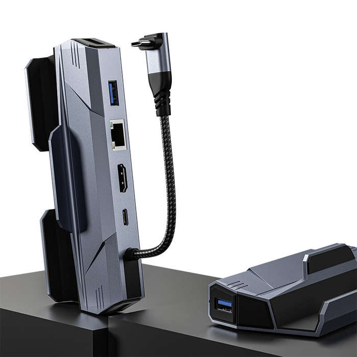 Pobod Steam Deck 6-in-1 Gaming Docking Station with USB3.0*3 PD100W USB-C 4K@60Hz HDMI 1000M LAN Mul