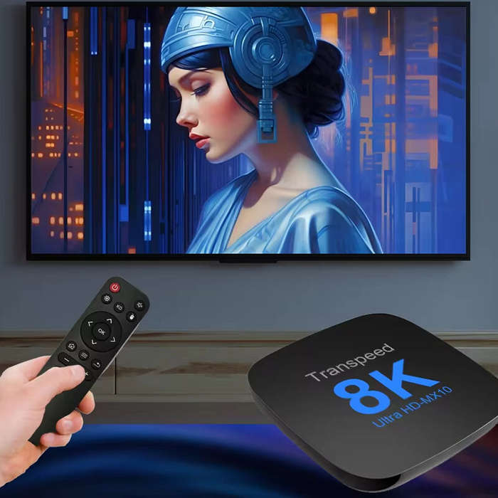 EU Plug - Transpeed 2+16G Android 13.0 TV Box ATV Dual Wifi with TV Apps 8K Video BT5.0+ RK3528 4K 3