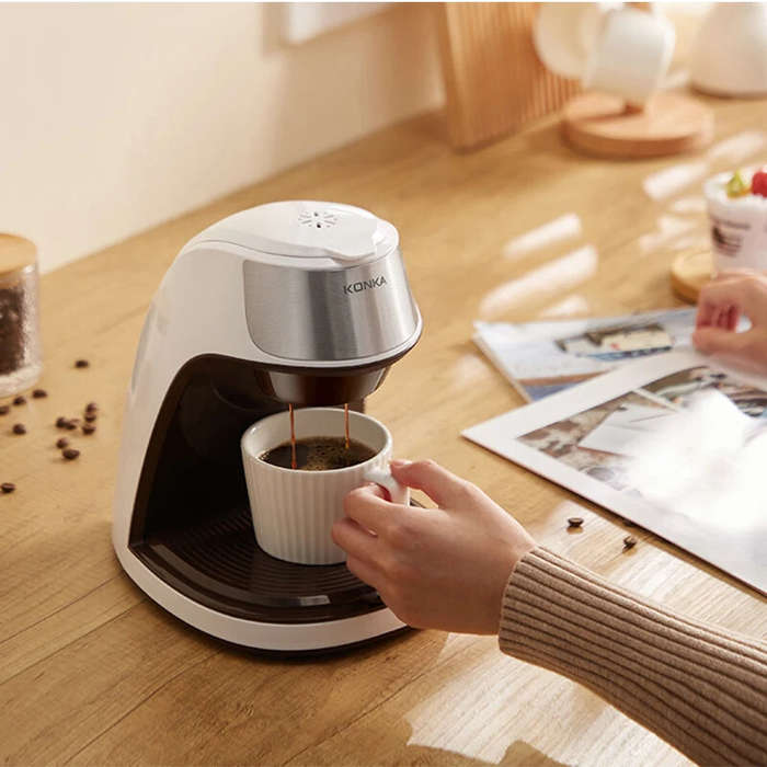 UK Plug - KONKA Drip Coffee Maker American Coffee Machine Home Mini Automatic 220V 450W Brew Powder