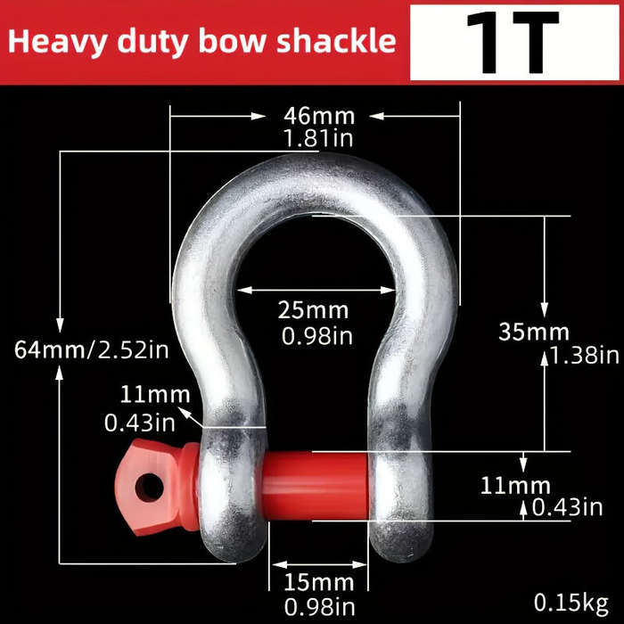 1/2 - Heavy-Duty D-Ring Swivels 3/8in 1-Ton and 1/2in 2-Ton Rust-Resistant for Chains Wire Ropes Out