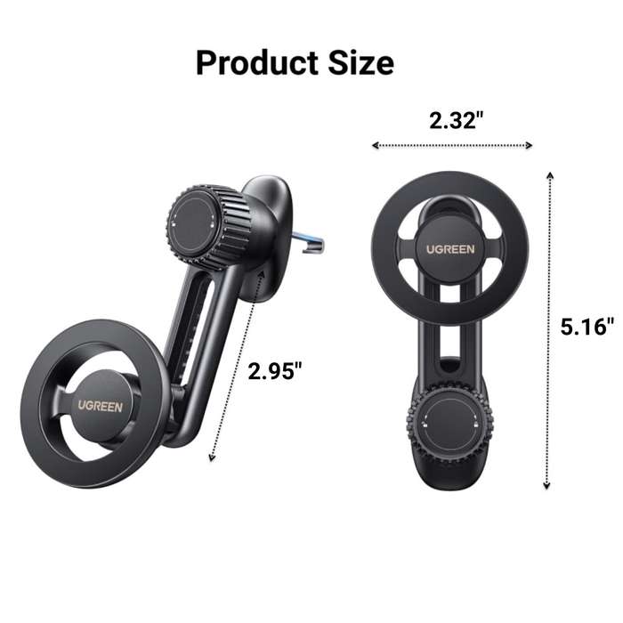 Black - UGREEN Magnetic Phone Mount for Car Compatible Magnetic Car Phone Holder Compatible with iPh